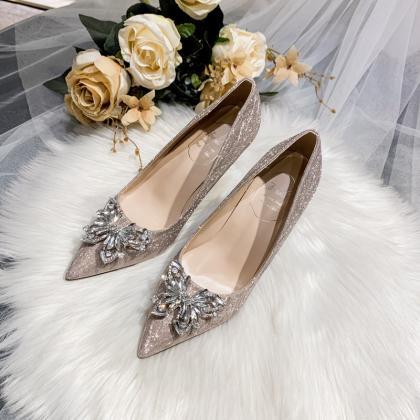 9cm Heels Silver/Champagne Wedding ..