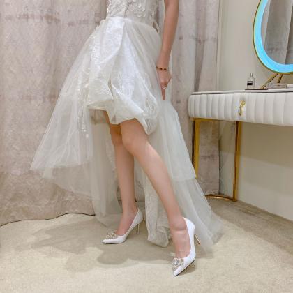 9cm Heels White/Champagne Wedding S..