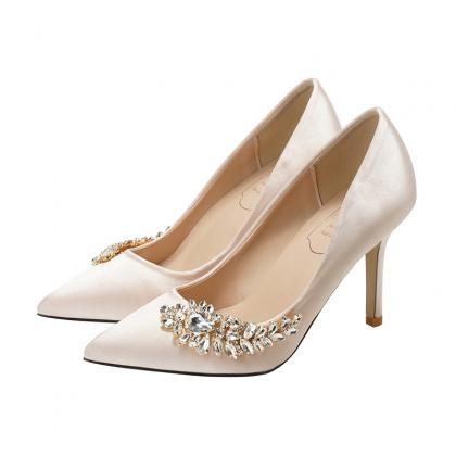 7cm Heels White/Champagne Wedding S..