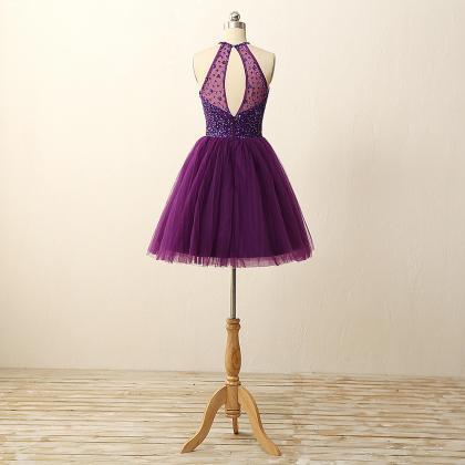 Short Purple Homecoming Dresses 201..