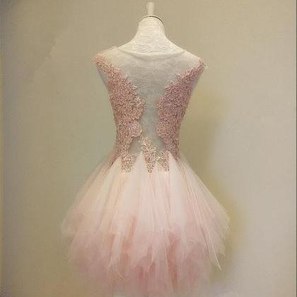 Sweet Pink Short Homecoming Dress V..