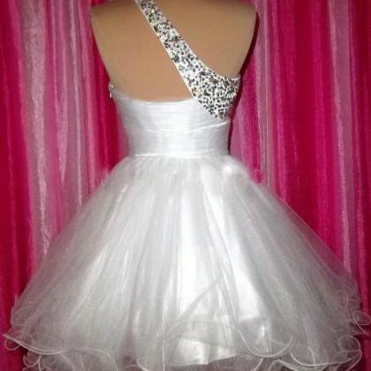 Little White Homecoming Dress A Lin..