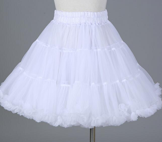 Free Shipping White/Pink Petticoat for Lolita Women Girl Dresses Puffy Under Skirt Ball Gown Puffy Elastic Waist Tutu Skirt