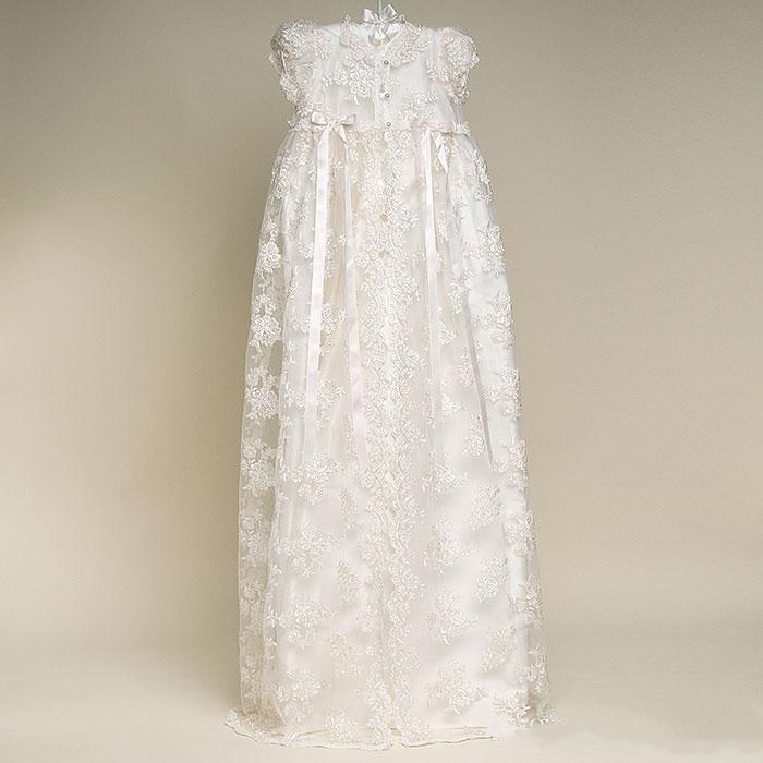 Short Sleeve Ivory Lace Long Baby Flower Girl Dress for Wedding 2021 A Line Formal Kids Wear