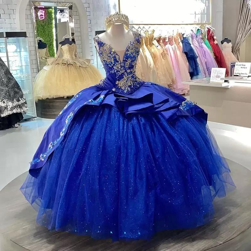 Princess Royal Blue Quinceanera Dresses For 15 Year Girl Ball Gown ...