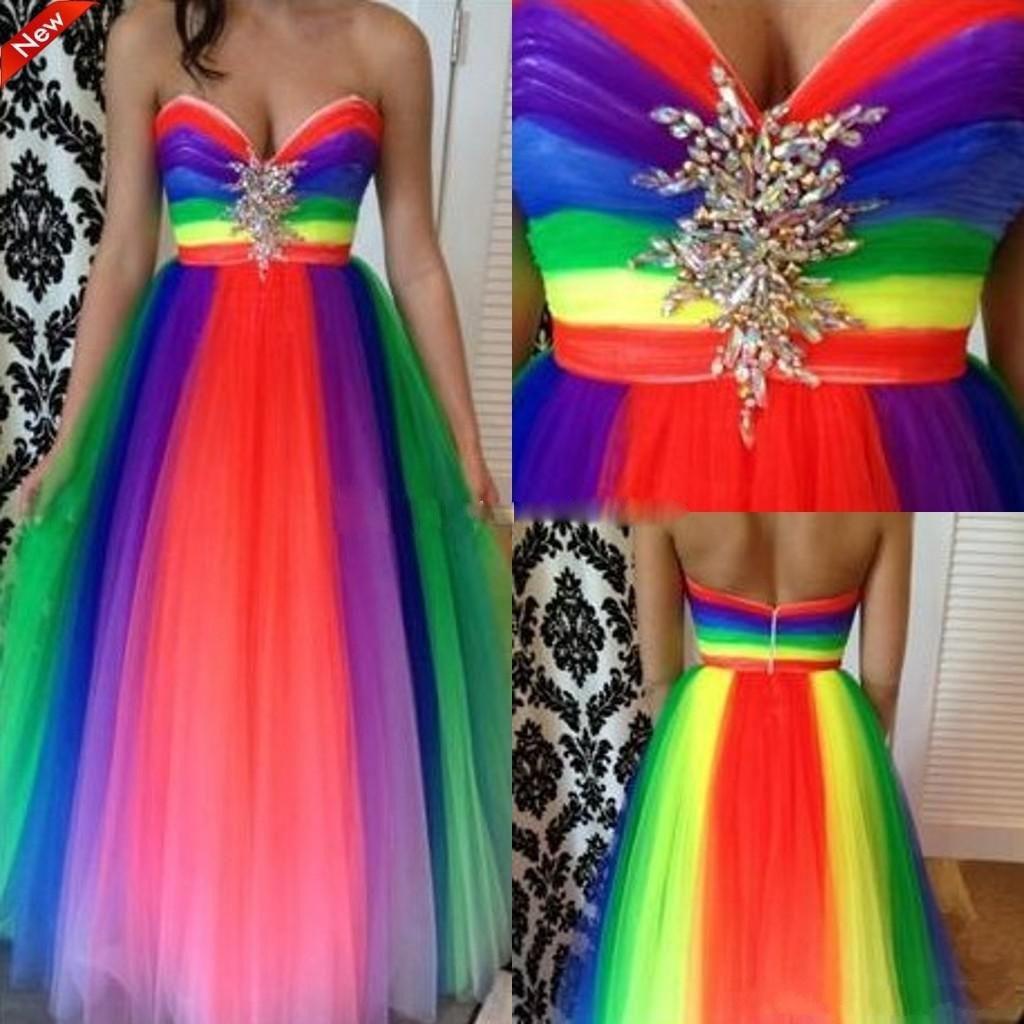 rainbow dress formal
