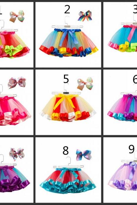 Free Shipping Colorful Gilrs Tutu Skirt Ball Gown Ruffles Red Blue Pink Yellow Princess Skirt Dresses